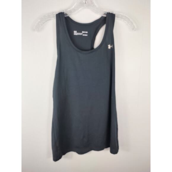 Under Armour Women HeatGear Fitted Logo Victory Tank Top Black Size Small - Picture 1 of 3